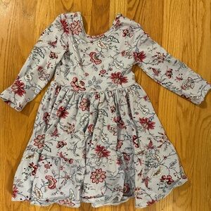 Janie and Jack Floral Kids Dress - Red and White